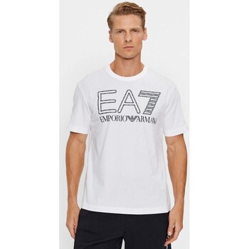 textil Herre T-shirts m. korte ærmer Emporio Armani EA7 6RPT03 PJFFZ Hvid