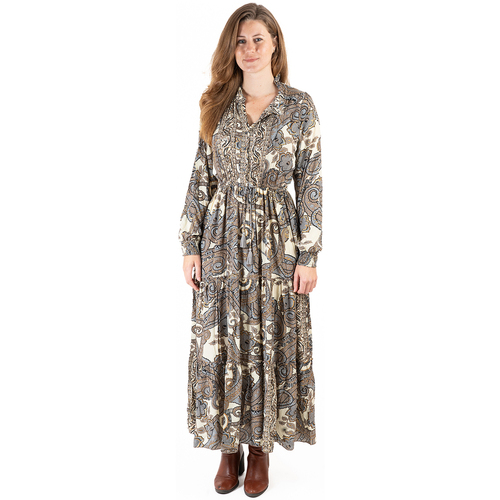 textil Dame Lange kjoler Isla Bonita By Sigris Lang Midi Kjole Grå
