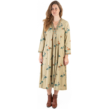textil Dame Lange kjoler Isla Bonita By Sigris Lang Midi Kjole Beige