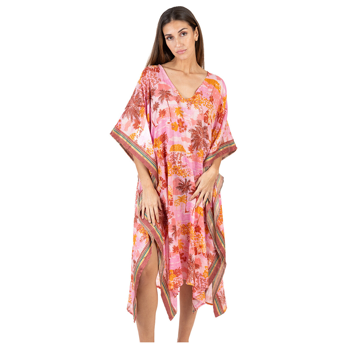 textil Dame pareos Isla Bonita By Sigris Poncho Pink