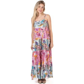 textil Dame Lange kjoler Isla Bonita By Sigris Lang Midi Kjole Pink