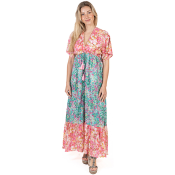 textil Dame Lange kjoler Isla Bonita By Sigris Lang Midi Kjole Flerfarvet