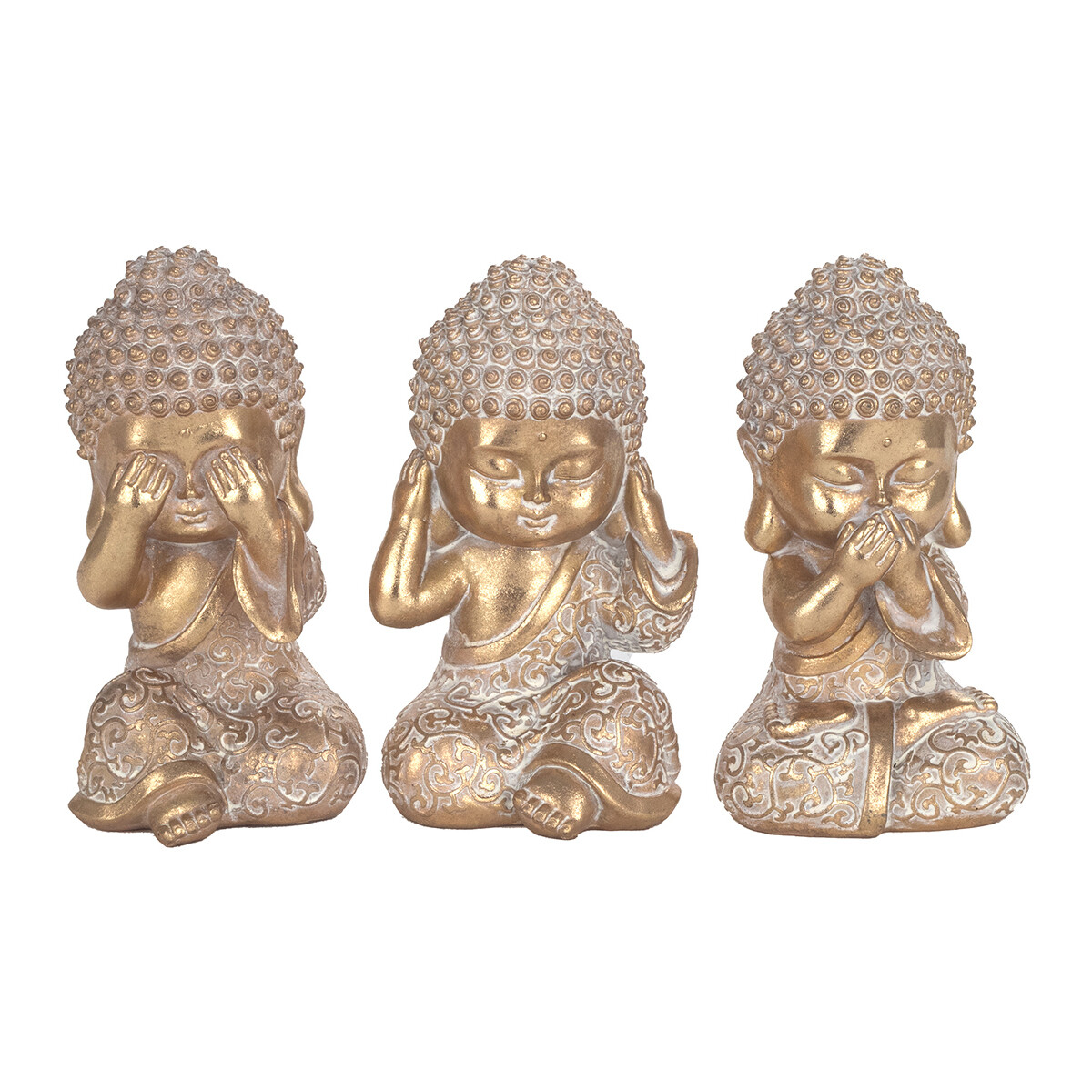 Indretning Små statuer og figurer Signes Grimalt Buddha Kan Ikke Se-Høre-Tale 3 Uni. Guld