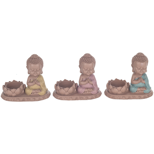 Indretning Små statuer og figurer Signes Grimalt Figur Buddha Lysestage 3 Uni Brun