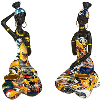 Indretning Små statuer og figurer Signes Grimalt Figur Afrikansk Kvinde 2 Uni. Brun