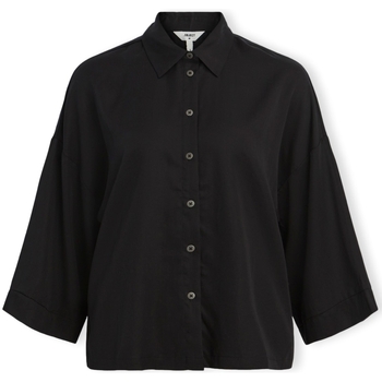 textil Dame Toppe / Bluser Object Noos Tilda Boxy Shirt - Black Sort