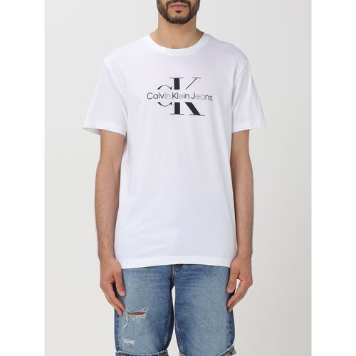 textil Herre T-shirts & poloer Calvin Klein Jeans J30J325190 YAF Hvid
