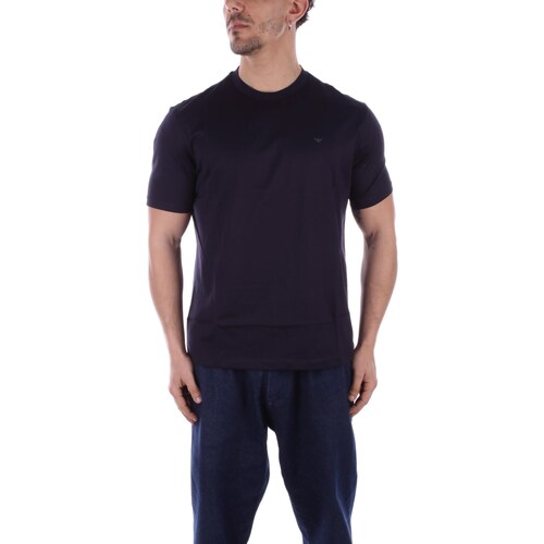 textil Herre T-shirts m. korte ærmer Emporio Armani EM0000079 AF10094 Blå