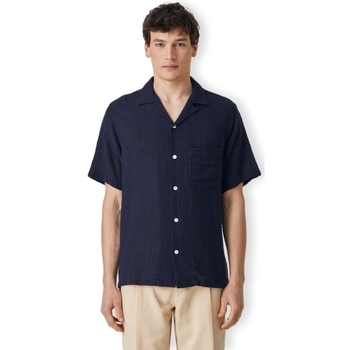 textil Herre Skjorter m. lange ærmer Portuguese Flannel Grain Shirt - Navy Blå