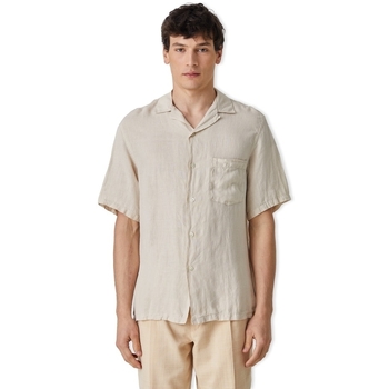 textil Herre Skjorter m. lange ærmer Portuguese Flannel Linen Camp Collar Shirt - Raw Beige