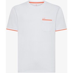 textil Herre T-shirts m. korte ærmer Sun68 T34124 Hvid