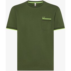 textil Herre T-shirts m. korte ærmer Sun68 T34124 Grøn