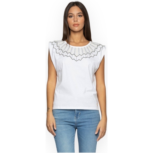 textil Dame T-shirts & poloer Kocca RAENAY 60001 Hvid
