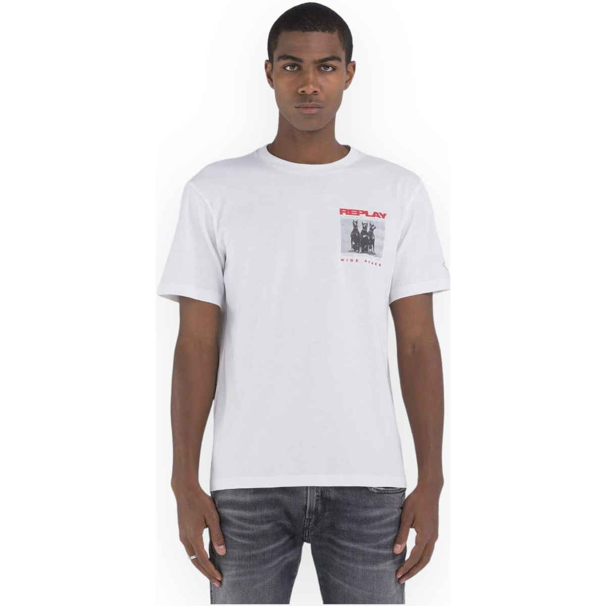 textil Herre T-shirts & poloer Replay M676600022662 001 Hvid