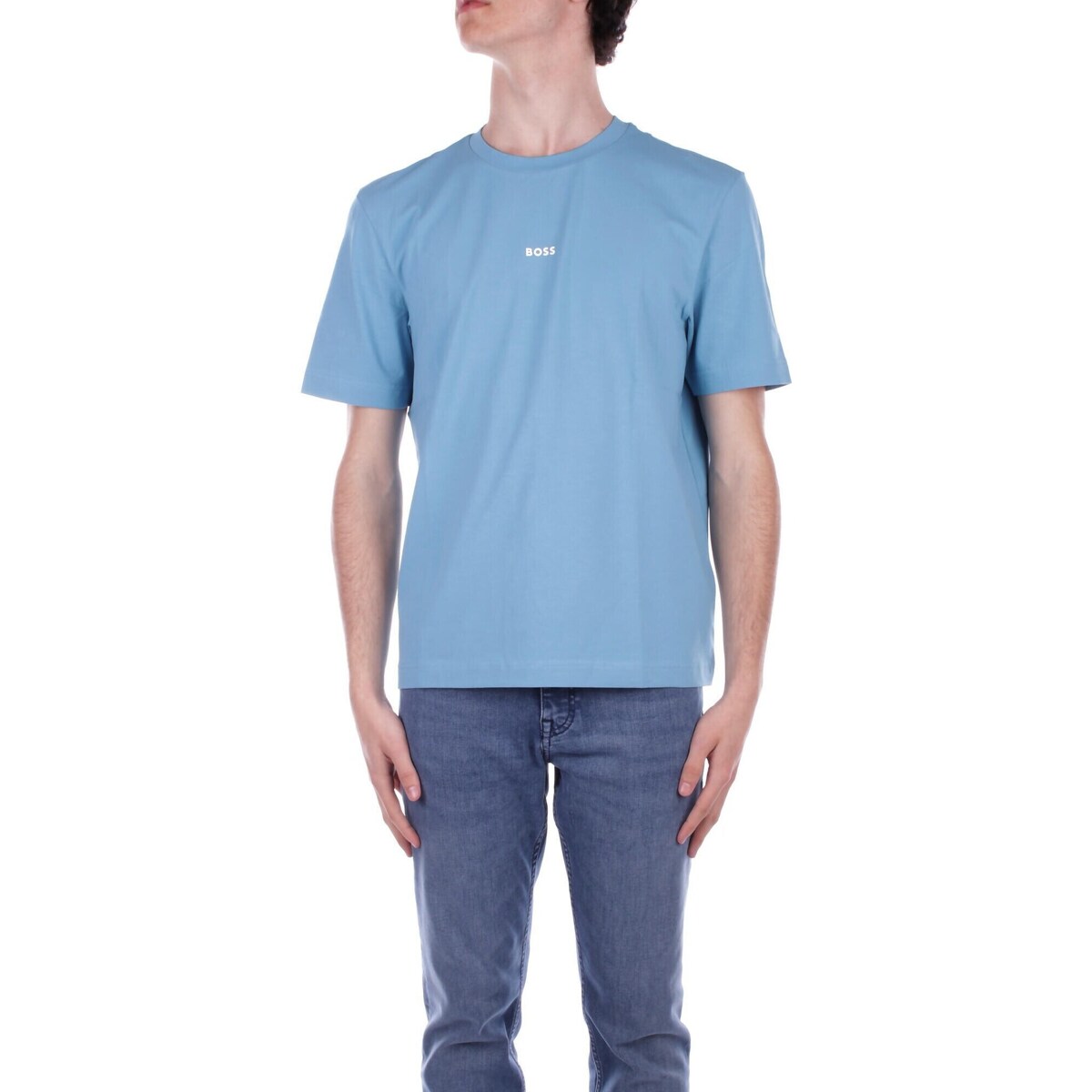 textil Herre T-shirts m. korte ærmer BOSS 50473278 Blå