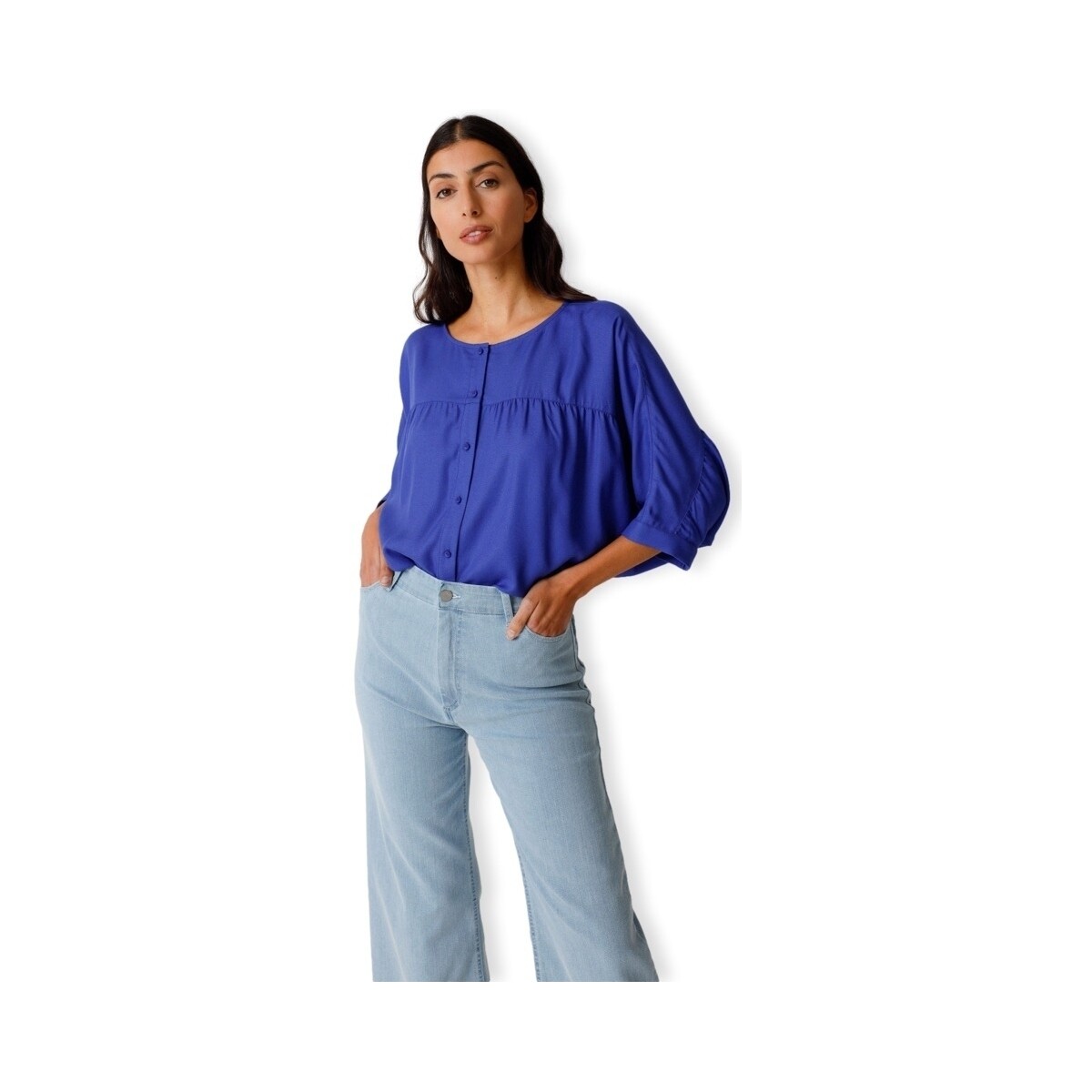 textil Dame Toppe / Bluser Skfk Tilde Shirt - Royal Blue Blå