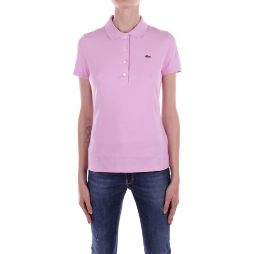 textil Dame T-shirts m. korte ærmer Lacoste DF3443 Pink