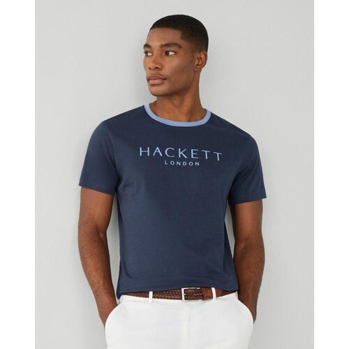 textil Herre T-shirts m. korte ærmer Hackett HM500797 HERITAGE Blå