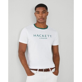textil Herre T-shirts m. korte ærmer Hackett HM500797 HERITAGE Hvid