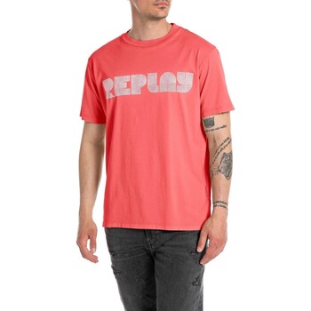textil Herre T-shirts m. korte ærmer Replay  Flerfarvet