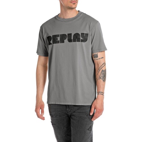 textil Herre T-shirts m. korte ærmer Replay  Flerfarvet