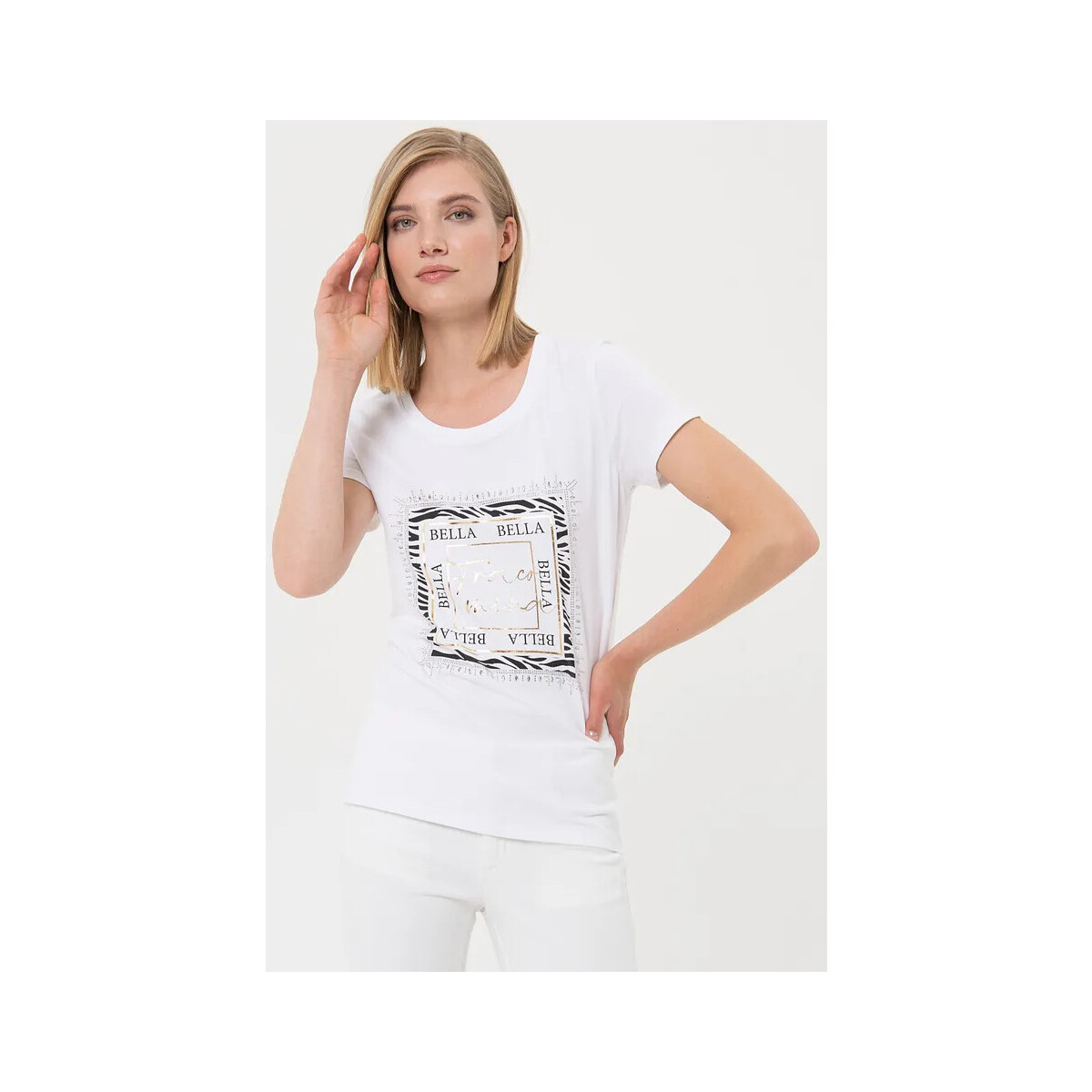 textil Dame T-shirts & poloer Fracomina FR24ST3004J40110 Farveløs
