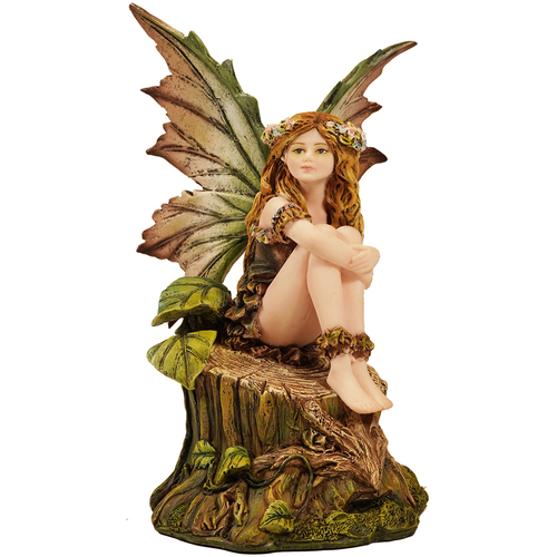 Indretning Små statuer og figurer Signes Grimalt Fairy Sidder På Log Brun