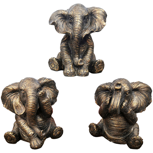 Indretning Små statuer og figurer Signes Grimalt 3U Elefanter Grå