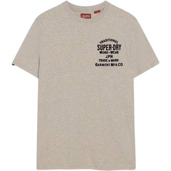 textil Herre T-shirts m. korte ærmer Superdry 235240 Beige