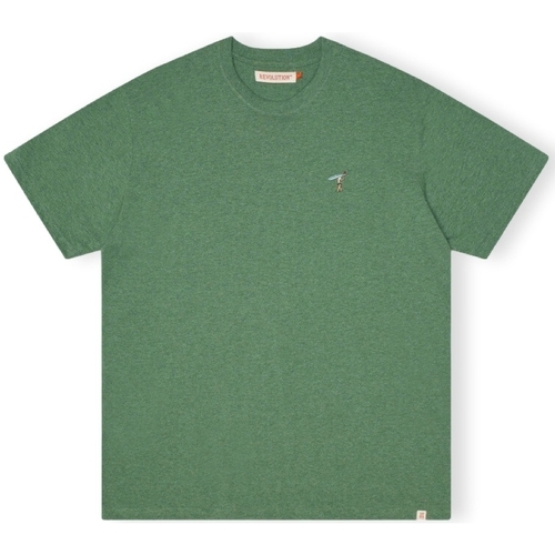 textil Herre T-shirts & poloer Revolution T-Shirt Loose 1366 GIR - Dust Green Melange Grøn