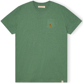 textil Herre T-shirts & poloer Revolution T-Shirt Regular 1368 DUC - Dustgreen Melange Grøn