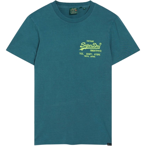 textil Herre T-shirts m. korte ærmer Superdry 235546 Blå