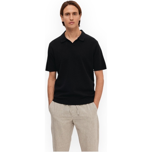 textil Herre T-shirts & poloer Selected 16092353 BLACK Sort