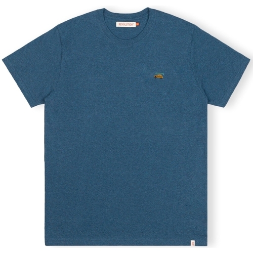 textil Herre T-shirts & poloer Revolution T-Shirt Regular 1284 2CV - Dustblue Blå