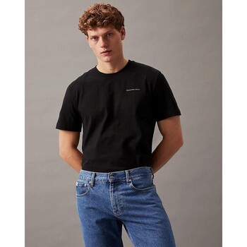 textil Herre T-shirts m. korte ærmer Calvin Klein Jeans J30J325679BEH Sort