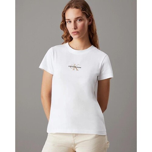 textil Dame T-shirts & poloer Calvin Klein Jeans J20J223563YAF Hvid