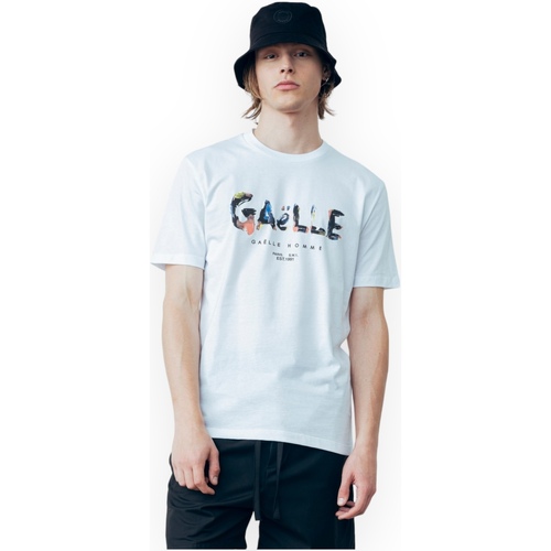 textil Herre T-shirts & poloer GaËlle Paris GAABM00129PTTS0043 BI01 Hvid