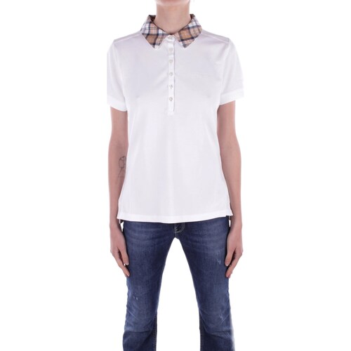 textil Dame T-shirts m. korte ærmer Barbour LML0633 Hvid