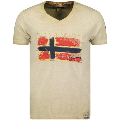 textil Herre T-shirts m. korte ærmer Geo Norway SW1561HGN-BEIGE Beige