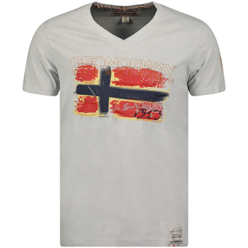 textil Herre T-shirts m. korte ærmer Geo Norway SW1561HGN-LIGHT GREY Grå