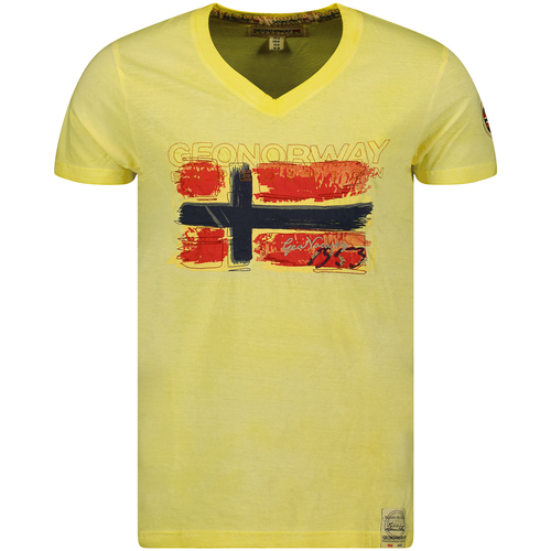 textil Herre T-shirts m. korte ærmer Geo Norway SW1561HGN-LIGHT YELLOW Gul