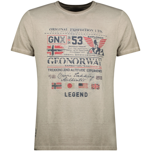 textil Herre T-shirts m. korte ærmer Geo Norway SW1562HGNO-KAKI Grøn