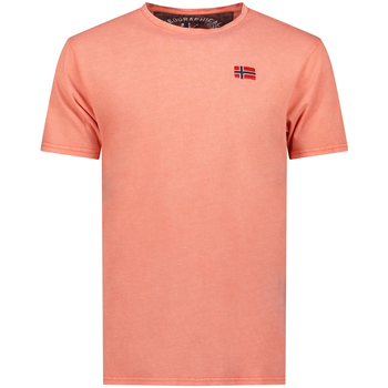 textil Herre T-shirts m. korte ærmer Geographical Norway SY1363HGN-Coral Rød