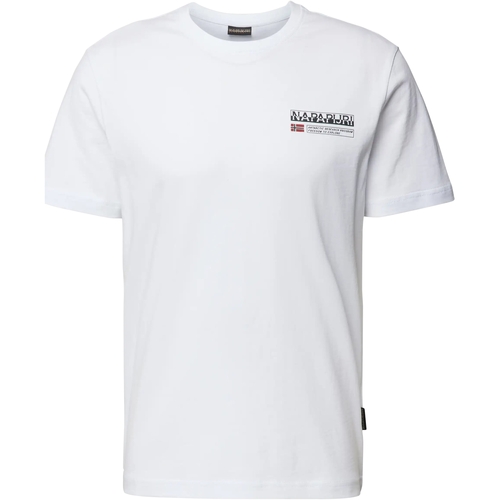 textil Herre T-shirts m. korte ærmer Napapijri 236330 Hvid