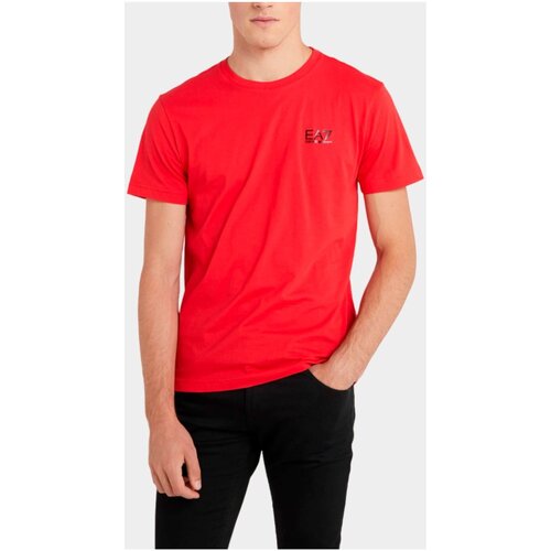textil Herre T-shirts m. korte ærmer Emporio Armani EA7 8NPT22 PJEMZ Rød