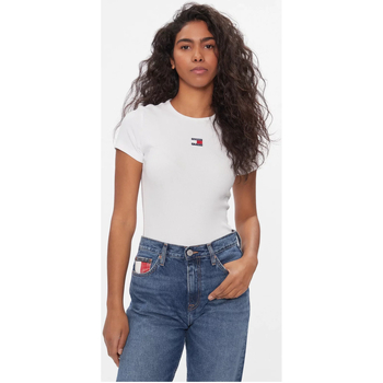 textil Dame T-shirts & poloer Tommy Jeans DW0DW17881 Hvid