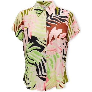 textil Dame Toppe / Bluser Only Shaila Shirt S/S - Tropical Peach Flerfarvet