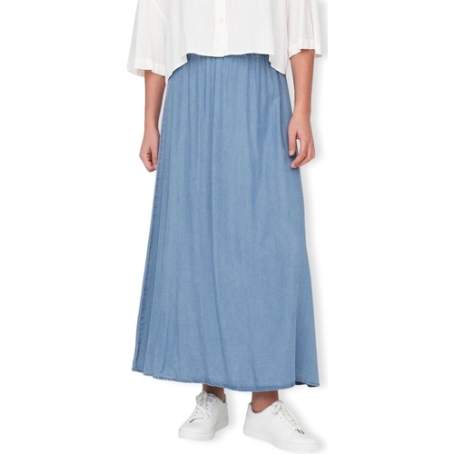 textil Dame Nederdele Only Pena Venedig Long Skirt - Medium Blue Denim Blå