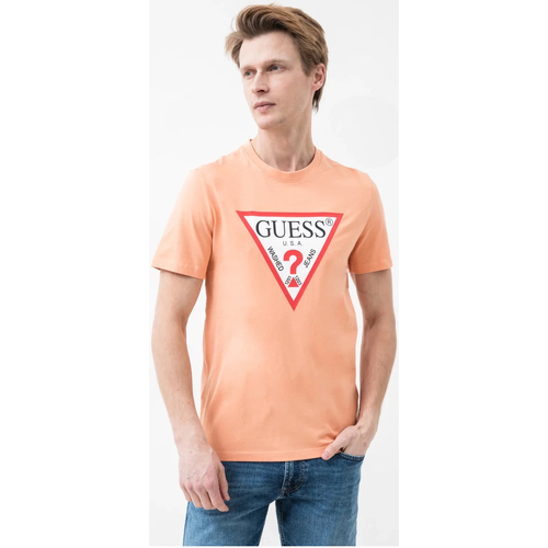 textil Herre T-shirts m. korte ærmer Guess M2YI71 I3Z14 Orange