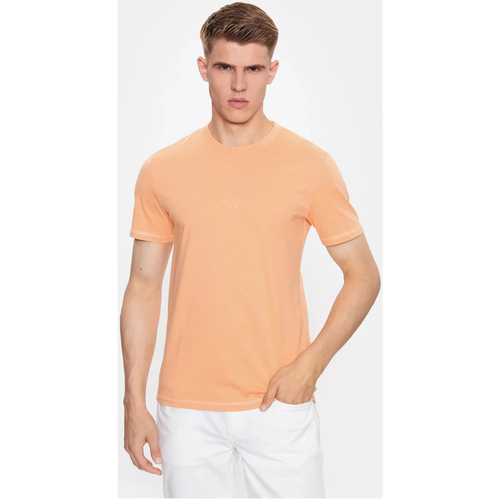 textil Herre T-shirts m. korte ærmer Guess M2YI72 I3Z14 Orange